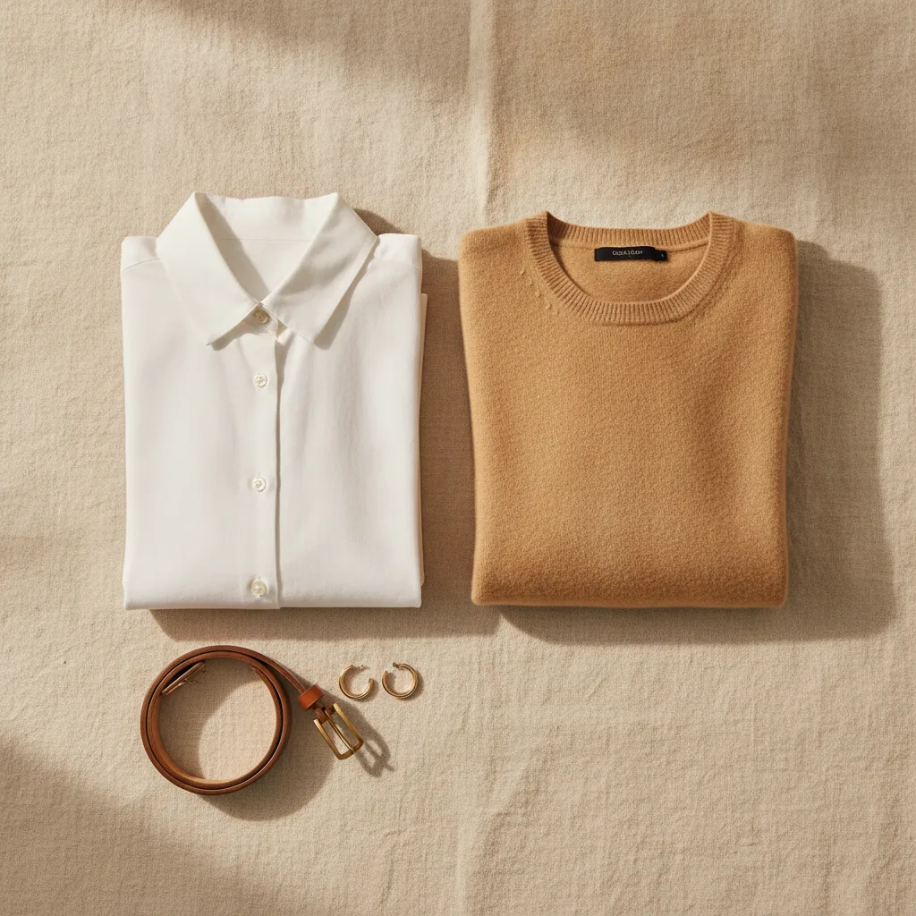 Capsule wardrobe flatlay