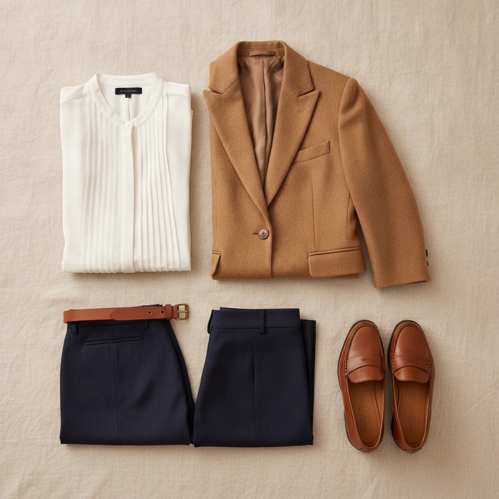 Wardrobe essentials flatlay